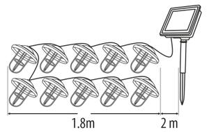 Соларен LED гирлянд 10xLED/1,2V 300 mAh 3,8 m IP44 меден