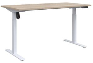 Компютърно бюро RFG Light Pro, до 80кг максимално натоварване, 1400 x 700 mm, регулируема височина, ПДЧ, дъб, кафяво-бяло