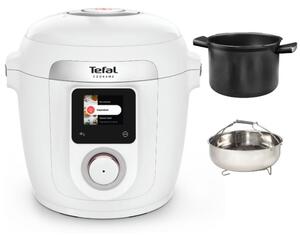 Мултифункционален уред за готвене Tefal Cook4Me Wi-Fi 10 in 1 CY9621F2, 6l вместимост, 6 програми за готвене, смарт контрол, 1600W, бял