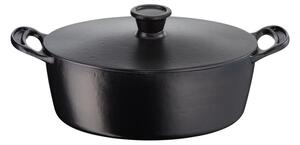 Чугунена тенджера Tefal E2125455 Jamie Oliver, 5.1 л, 45 см, Овална форма, До 250C, Емайлирана, Индукция, Черен
