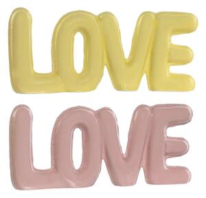 Декоративна фигурка Home ESPRIT LOVE Жълт Розов Детски 24 X 2,5 X 10 cm (2 броя)