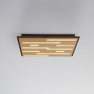 Q-Smart-Home Paul Neuhaus Smart LED лампа за таван Q-Acoustic wood 62 x cm, Затъмняване, Дърво, Дневна/трапезария, Дървесина, Модерен