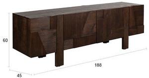 Маса за телевизор от масивна дървесина в тъмно естествен цвят 188x60x45 cm Bruneau – Dutchbone