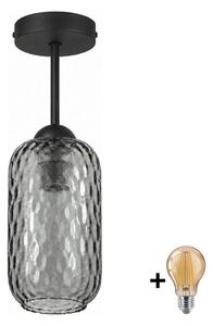 BRILAGI - LED плафон R GLASS 1xE27/60W/230V Ø 14 cm черен/димчато сив