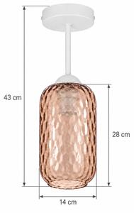 BRILAGI - LED повърхностно монтиран полилей R GLASS 1xE27/60W/230V Ø 14 см бял/опушен кафяв
