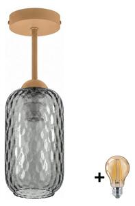 BRILAGI - LED плафон R GLASS 1xE27/60W/230V Ø 14 см бежов/димно сив