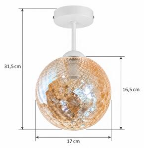 BRILAGI - LED повърхностно монтиран полилей R GLASS 1xE27/60W/230V Ø 17 см бял/димчато-бежов