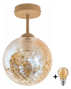 BRILAGI - LED плафон R GLASS 1xE27/60W/230V Ø 17 cm бежов/опушен бежов
