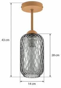 BRILAGI - LED плафон R GLASS 1xE27/60W/230V Ø 14 см бежов/димно сив