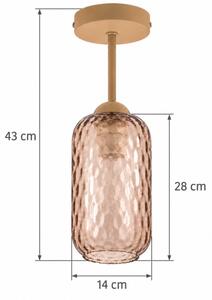 BRILAGI - LED повърхностно монтиран плафон R GLASS 1xE27/60W/230V Ø 14 см бежово/опушено кафяво