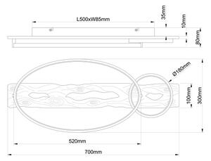 Brilliant - димируемо LED таванно осветително тяло PIRUS LED/30W/230V 30x70 cm