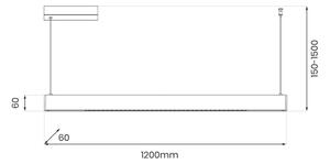 LED полилей на кабел LINEA LED/36W/230V 3000/4000/5700K CRI 90 бял
