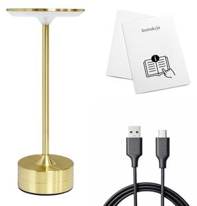 LED акумулаторна настолна лампа със сензорно управление TAVOLO LED/2,5W/5V 2400 mAh 3000-6000K златна
