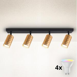BRILAGI - LED RGBW димируемо точково осветително тяло SELE DIAMANT 4xGU10/4,8W/230V, златисто