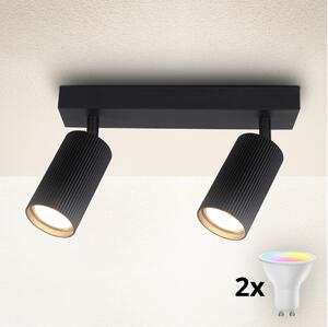 Brilagi - LED RGBW димируемо точково осветително тяло SELE MODERN 2xGU10/4,8W/230V черно