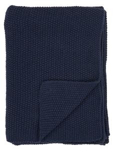 Тъмносиньо одеяло от рециклиран памук 130x170 cm Santos – House Nordic