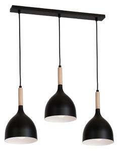 Пендел NOAK WOOD 3xE27/15W/230V черен/бук
