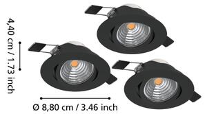 Eglo 902281-комплект 3xLED димируемо вградено таванно осветително тяло SALICETO LED/6,4W/230V диам.8,8cm черно