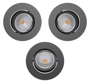 Eglo 902281-комплект 3xLED димируемо вградено таванно осветително тяло SALICETO LED/6,4W/230V диам.8,8cm черно
