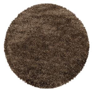 Тъмнокафяв кръгъл килим ø 80 cm Fluffy – Ayyildiz Carpets