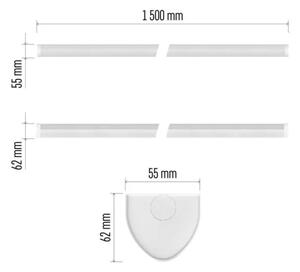 LED осветително тяло за монтаж под шкаф LED/60W/230V 4000K 150 cm
