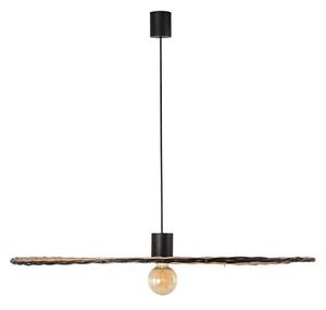 FARO 68590-70 - Висящ полилей COSTAS 1xE27/15W/230V Ø 100 cм черен/ратан