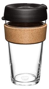 Черна/кафява чаша за път 454 ml Brew Cork Black L – KeepCup