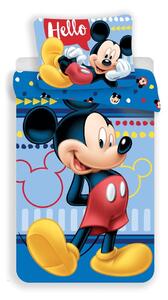 Единично памучно детско спално бельо 140x200 cm Mickey "Hello" – Jerry Fabrics