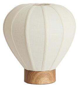 Кремава метална настолна лампа с текстилен абажур (височина 36 cm) Kyzo – Light & Living
