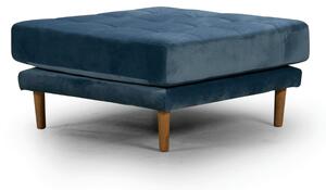 Табуретка Midcentury в синьо кадифе, 80/80/37 см