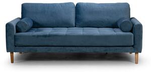 Двуместен диван Midcentury в синьо кадифе, 180/93/66 см