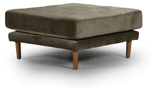 Табуретка Midcentury в кафяво/зелено кадифе, 80/80/37 см