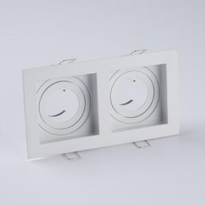 Осветително тяло за вграждане Grid Two, 2-светлинно, бяло, 18,5x10 cm