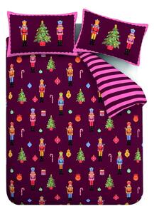 Розово-лилаво двойно спално бельо 200x200 cm Nutcracker Stripe – Catherine Lansfield