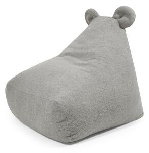 Светлосив детски пуф от букле Snug 80 Bear – SLOWDOWN