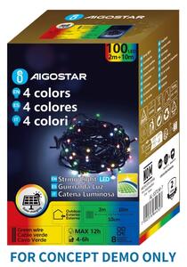 Aigostar - LED соларна коледна гирлянда 200 x LED / 8 режима, 22 m, IP65, многоцветна, 800 mAh