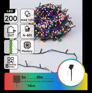 Aigostar - LED соларна коледна гирлянда 200 x LED / 8 режима, 22 m, IP65, многоцветна, 800 mAh