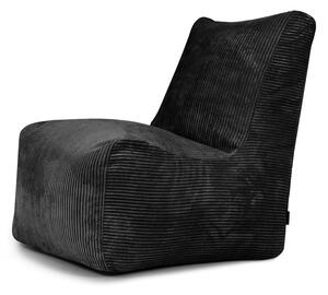Черен пуф от рипсено кадифе Seat Lounge – SLOWDOWN