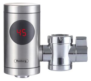 Нагревател за вода Rosberg R57100J, 3300W, 30-60°C, Дисплей, Стенен монтаж, IPX4, Инокс
