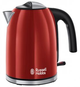 Електрическа кана Russell Hobbs Colours Plus Flame Red 20412-70, 2400W, 1.7 л, Бързо завиране, Скрит нагревател, 360° основа, Индикатор, Червен