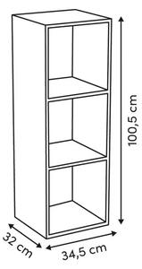 Рафт 5five Mix'n Modul, 3 отделения, MDF, 35x32x101 cm - Дървесен