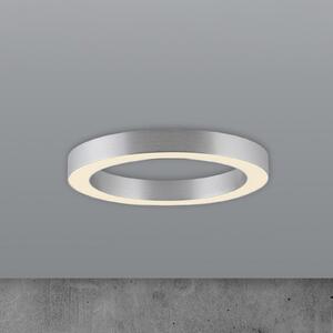PURE LED таванска лампа Lines, Ø 35 cm, сребрист цвят, CCT, Затъмняване, Металик, Дневна/трапезария, Метал, Модерен