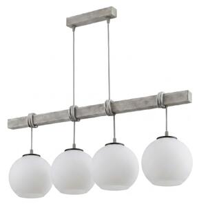 Brilagi - Полилей на кабел WOOD GLASS 4xE27/60W/230V сосна/сива/бяла
