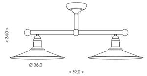 Brilagi - Полилей на тръба FORGE 2xE27/60W/230V мед/патина