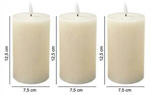 Komplekt ot 3 LED sveshti BRILLO LED/3xAAA, 12,5 см, kremavi, s distantsionno upravlenie