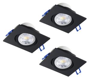 Eglo 902285-комплект 3xLED вградено таванно осветително тяло SALICETO LED/6,4W/230V 8,8x8,8cm черно