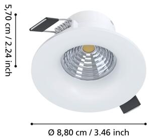 Eglo 902329 - димируемо вградено таванно осветително тяло SALICETO LED/6,4W/230V Ø8,8cm бяло