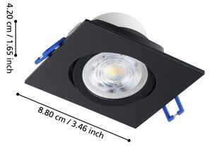 Eglo 902285-комплект 3xLED вградено таванно осветително тяло SALICETO LED/6,4W/230V 8,8x8,8cm черно