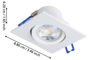 Eglo 902283-Комплект 3xLED димируемо вградено таванно осветително тяло SALICETO LED/4,8W/230V 8,8x8,8cm бяло