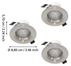 Eglo 902279-Комплект 3xLED димируемо вградено осветително тяло SALICETO LED/4,8W/230V Ø8,8см хром